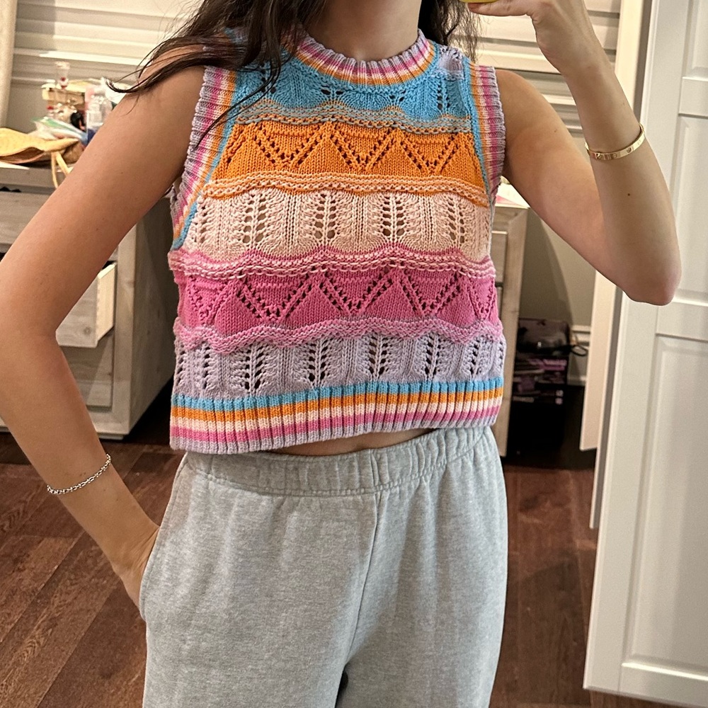 Zara knit colourful top